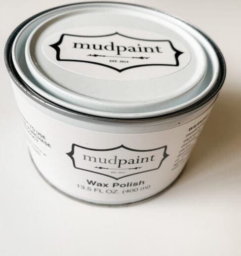 Container of MudPaint Wax Polish for furniture
