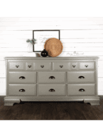 Large bureau painted in gray brown clay furniture paint