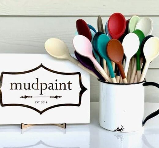 hand painted spoons with Mudpaint clay furniture paint