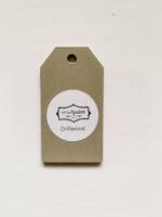 light brown greige hand painted wooden tag from mudpaint clay furniture paint