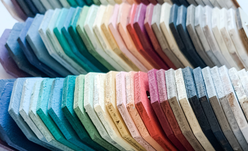 painted wood color chips
